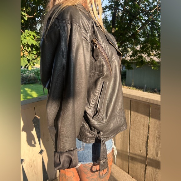 Vintage Leather bomber jacket MINT - Picture 4 of 6